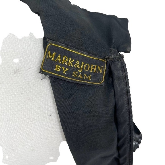 Vintage 90’s Mark & John by Sam Maxi Dress Sequin Black Silk High Neck XL - Picture 8 of 9